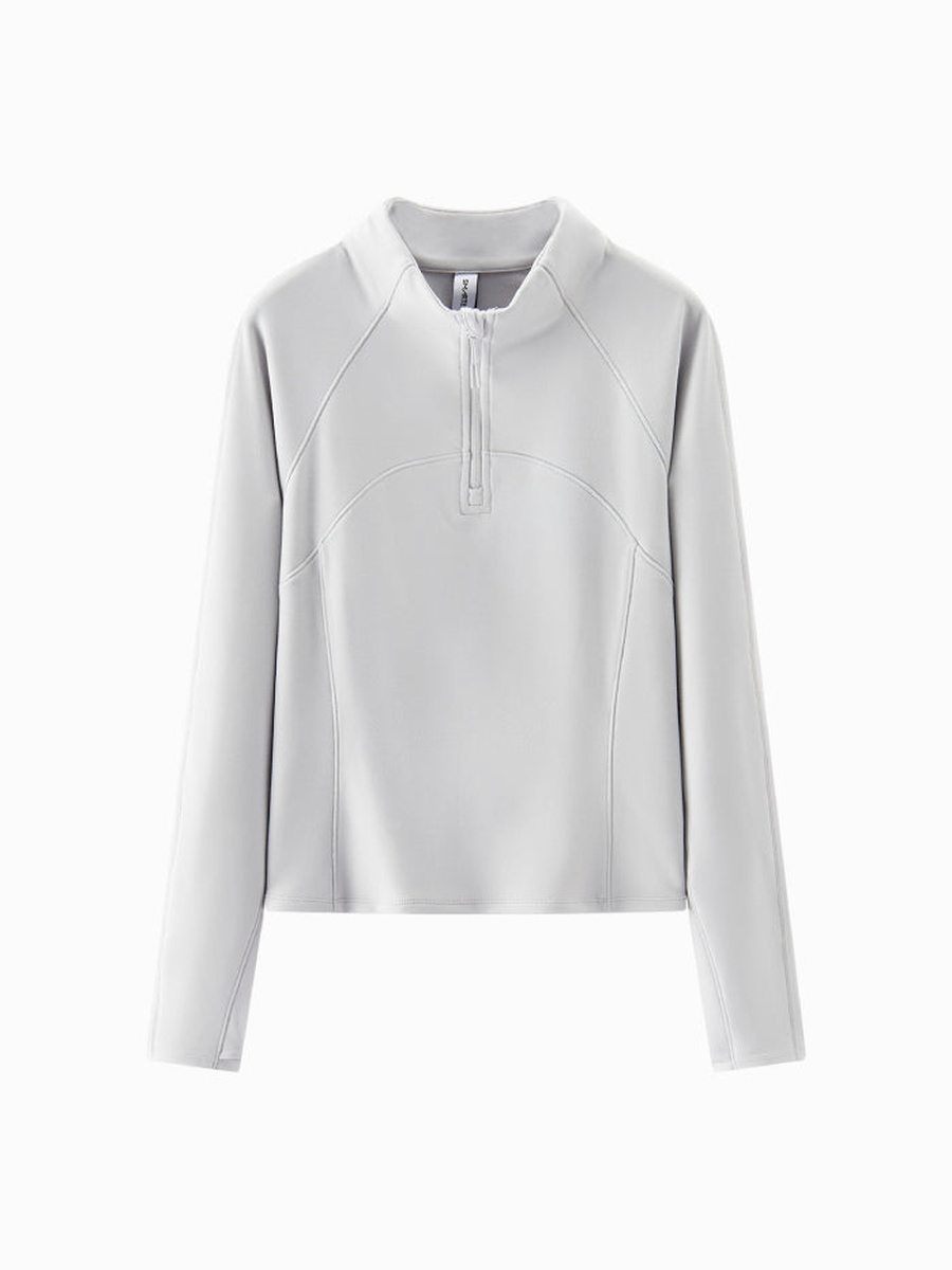 Women Half Zip Long Sleeve Top