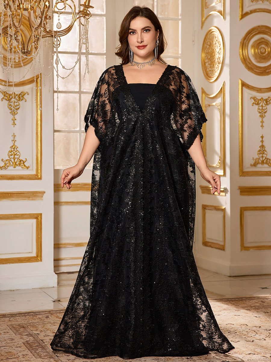 black and gold midi dress with sleeves Gold Standard Multicolored Kimono Dress - L Size - Women's Dresses main image 0