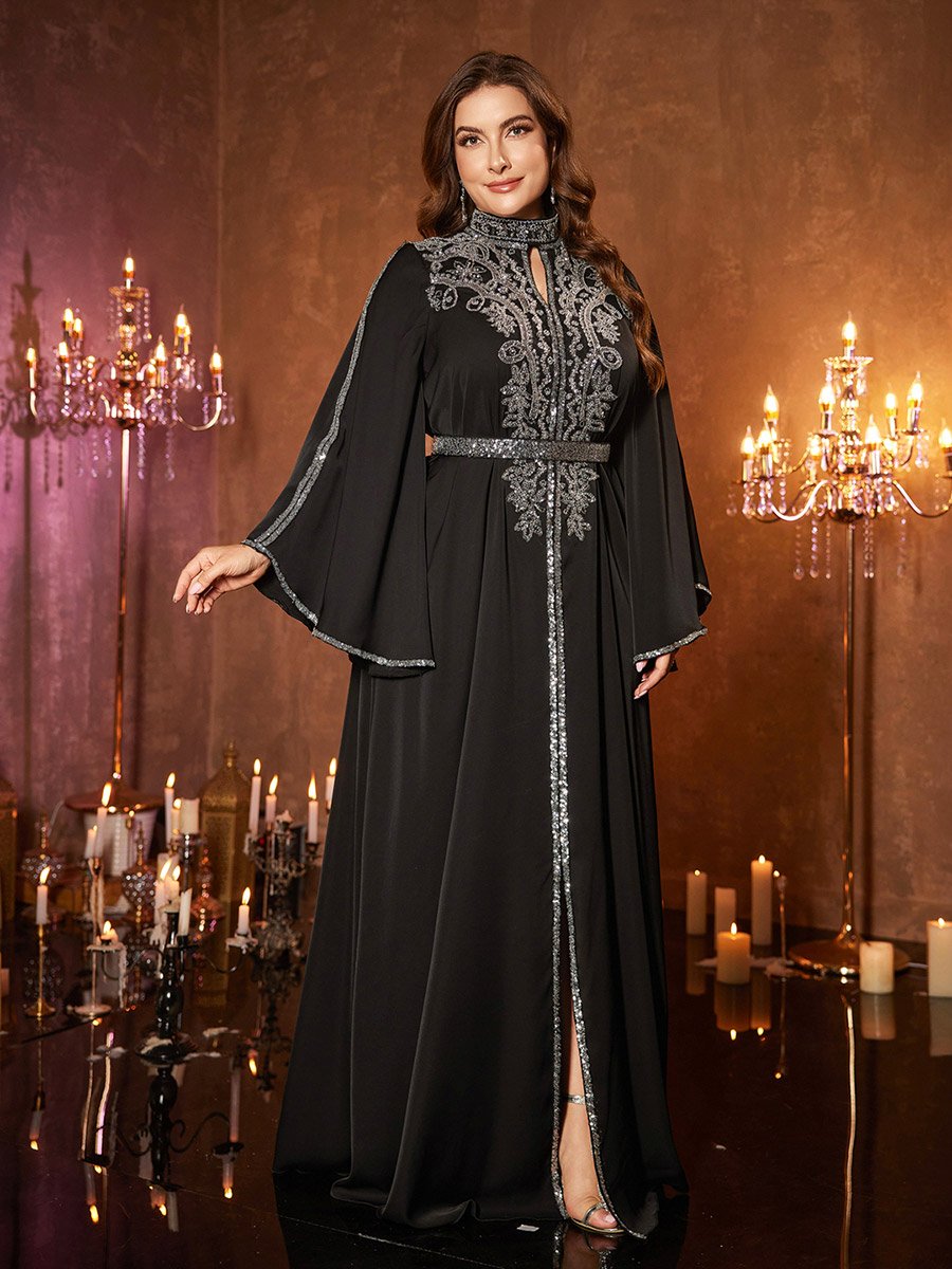 black and red floral maxi dress Shop Black Embellished Maxi Dress - for Women | OUTZIDR main image 1