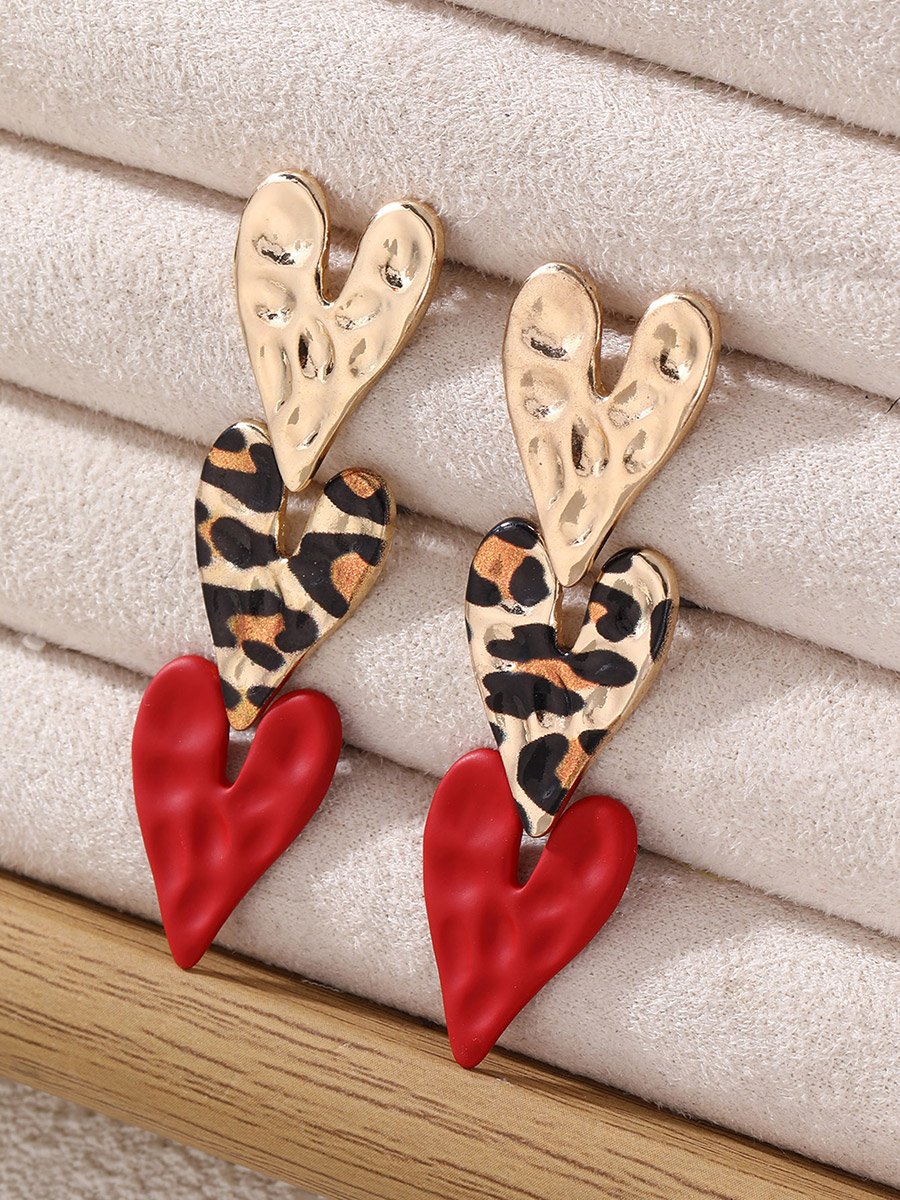 Set of 3 - Heart Stud Earrings