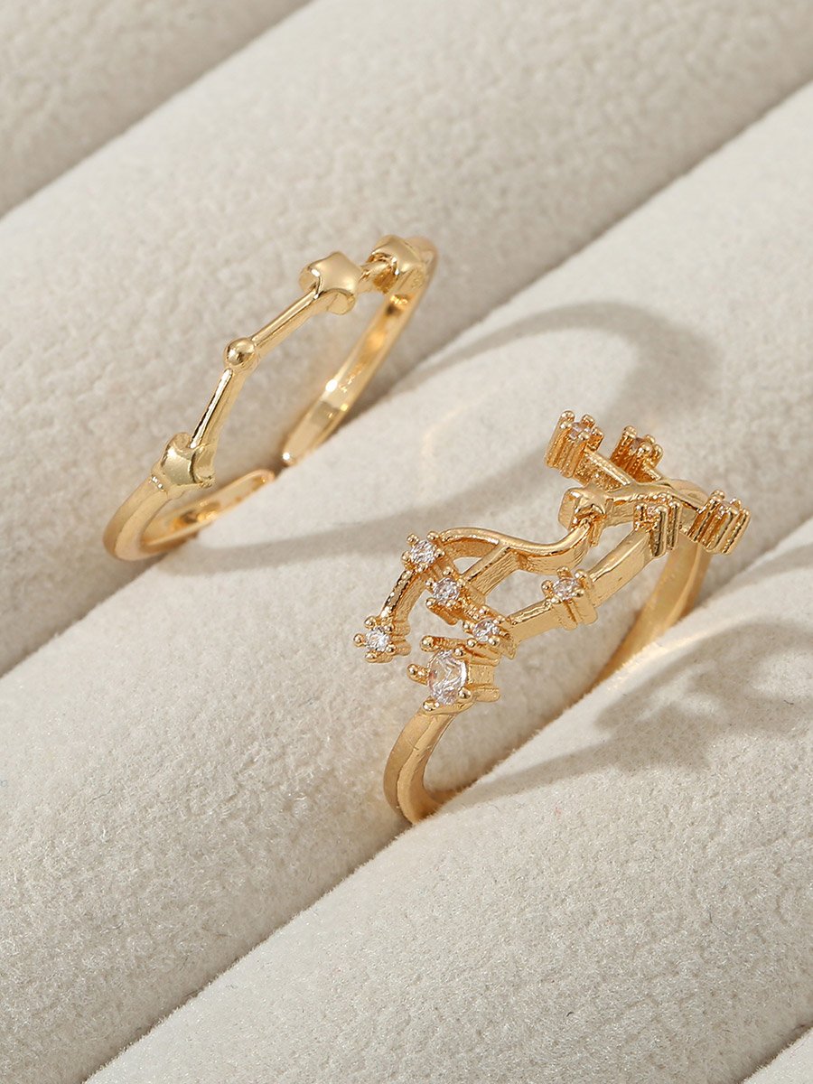 Set of 2 - Gold Embellished Rings