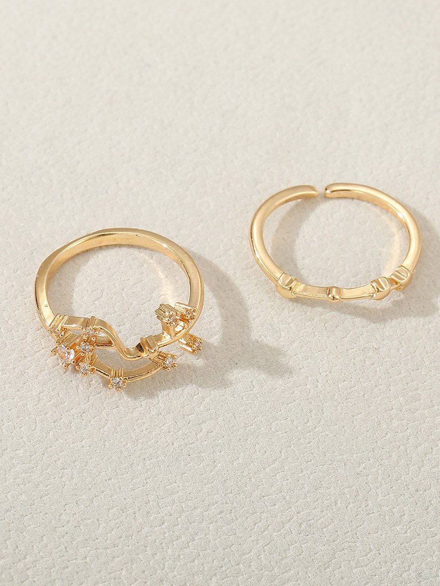 Set of 2 - Gold Embellished Rings