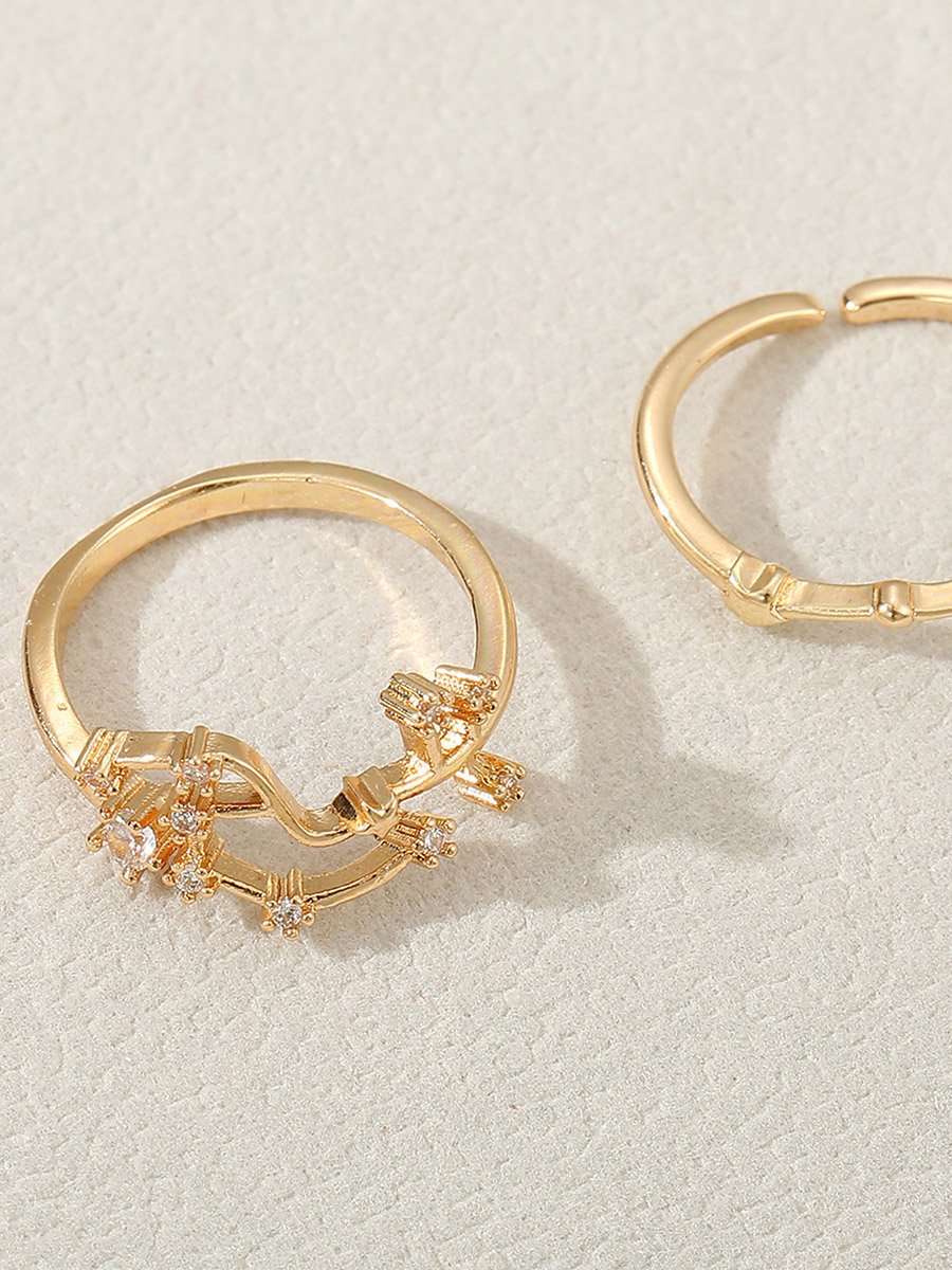Set of 2 - Gold Embellished Rings