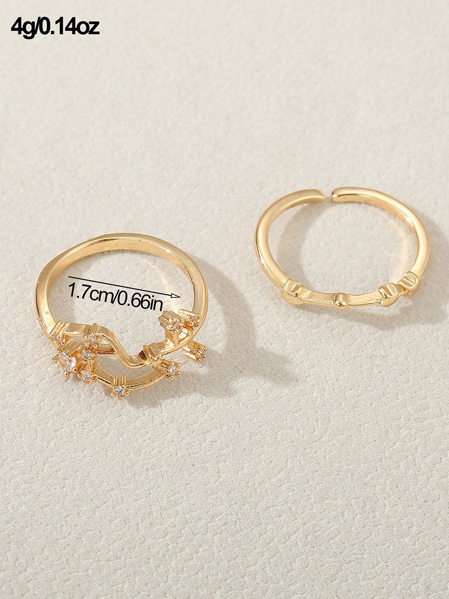 Set of 2 - Gold Embellished Rings