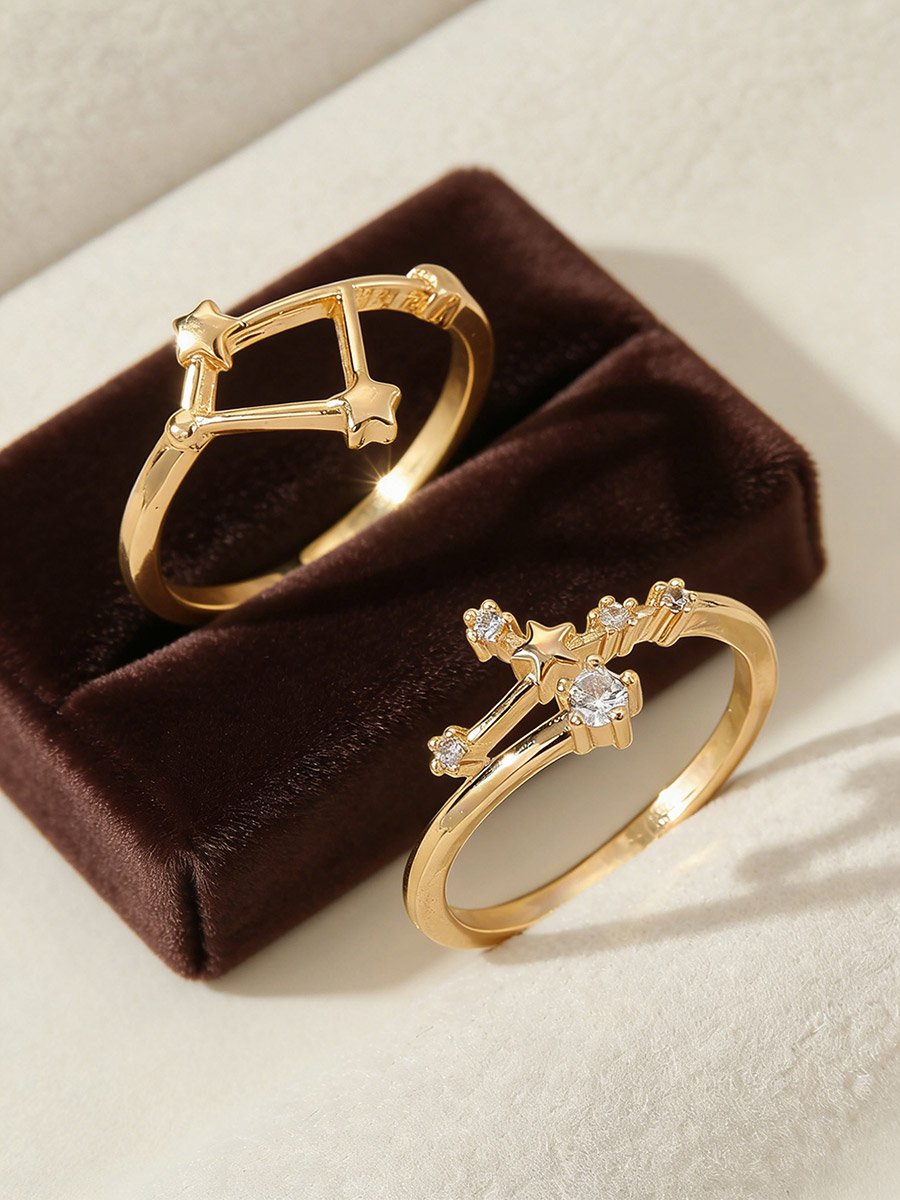Set of 2 - Gold Embellished Rings