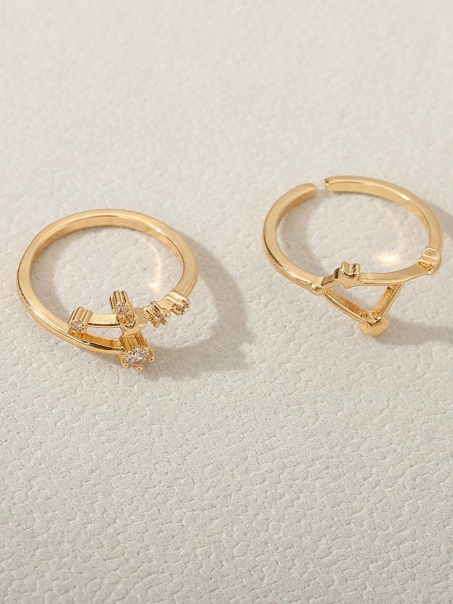Set of 2 - Gold Embellished Rings