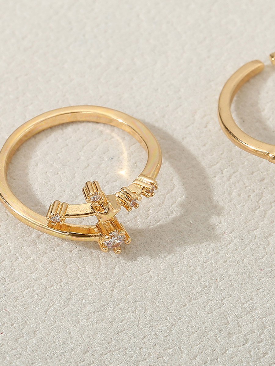 Set of 2 - Gold Embellished Rings