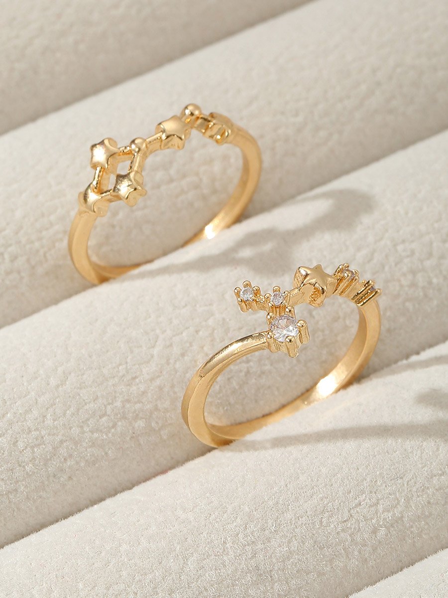 Set of 2 - Gold Embellished Rings