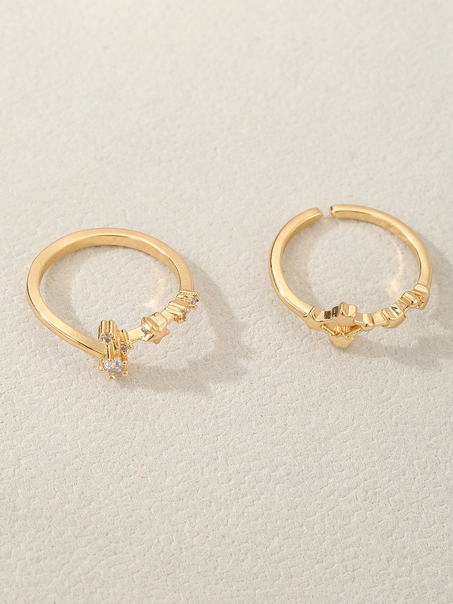Set of 2 - Gold Embellished Rings