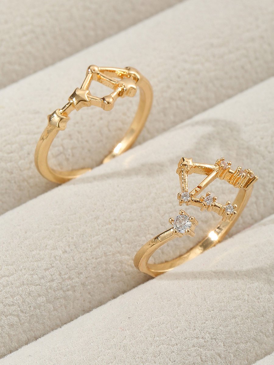 Set of 2 - Gold Embellished Rings