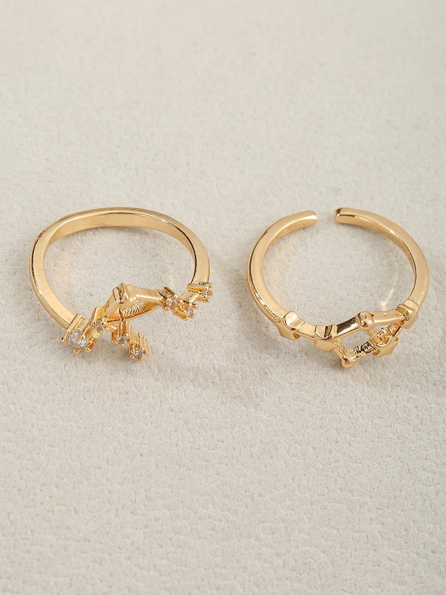 Set of 2 - Gold Embellished Rings