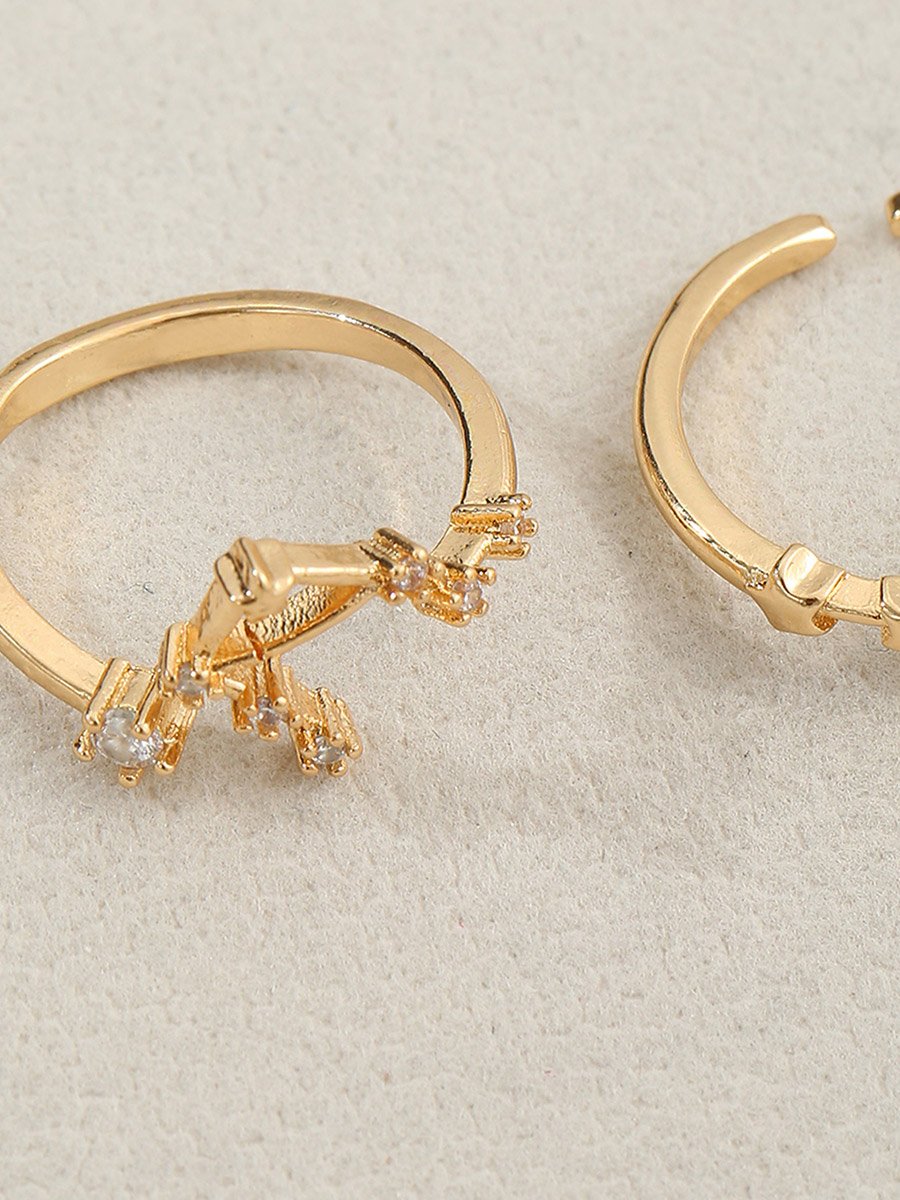 Set of 2 - Gold Embellished Rings