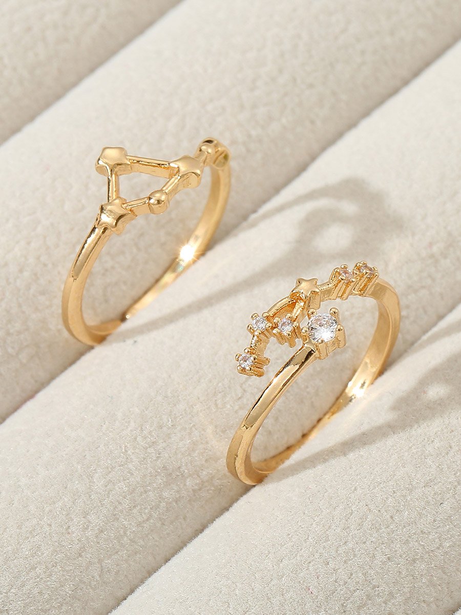 Set of 2 - Gold Embellished Rings