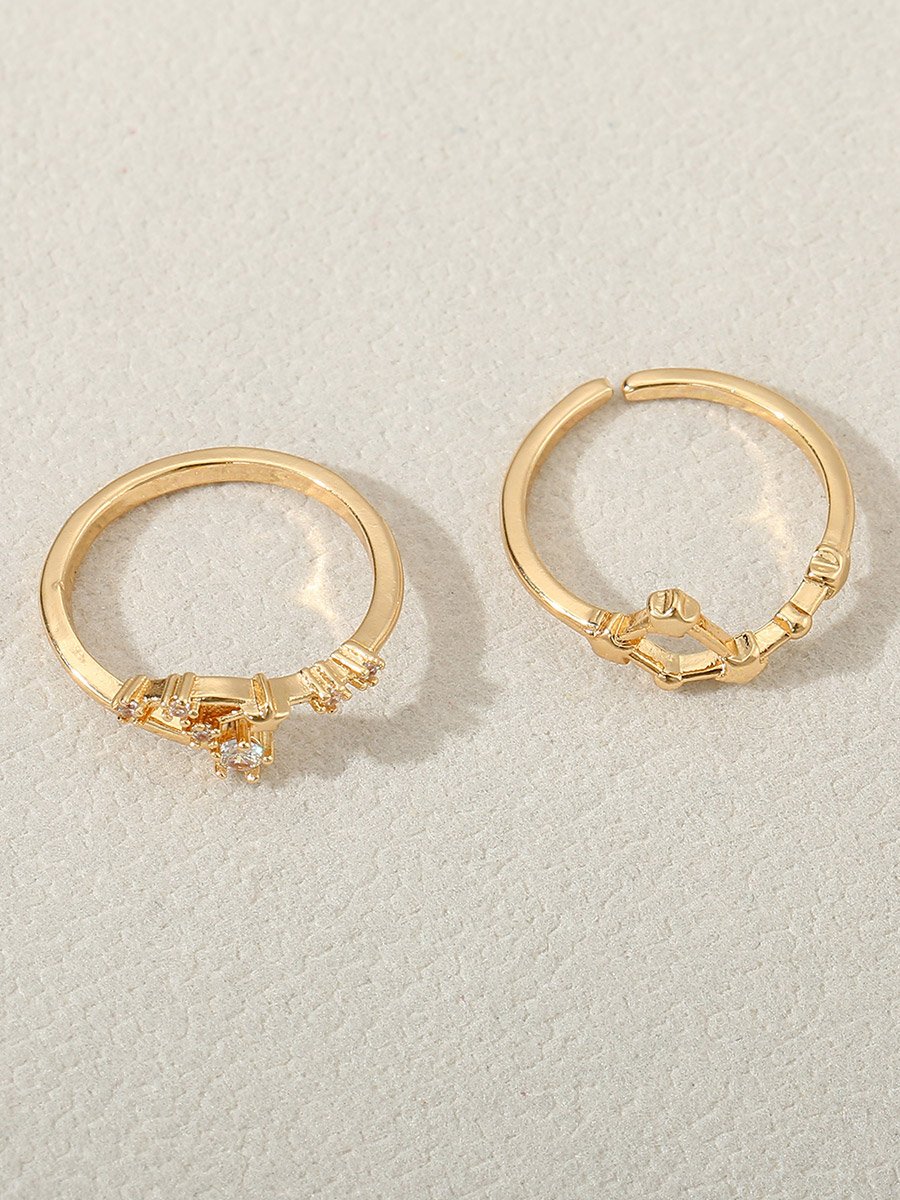 Set of 2 - Gold Embellished Rings
