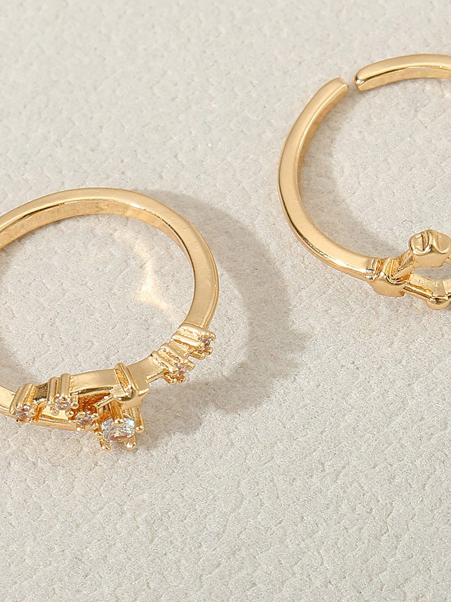 Set of 2 - Gold Embellished Rings
