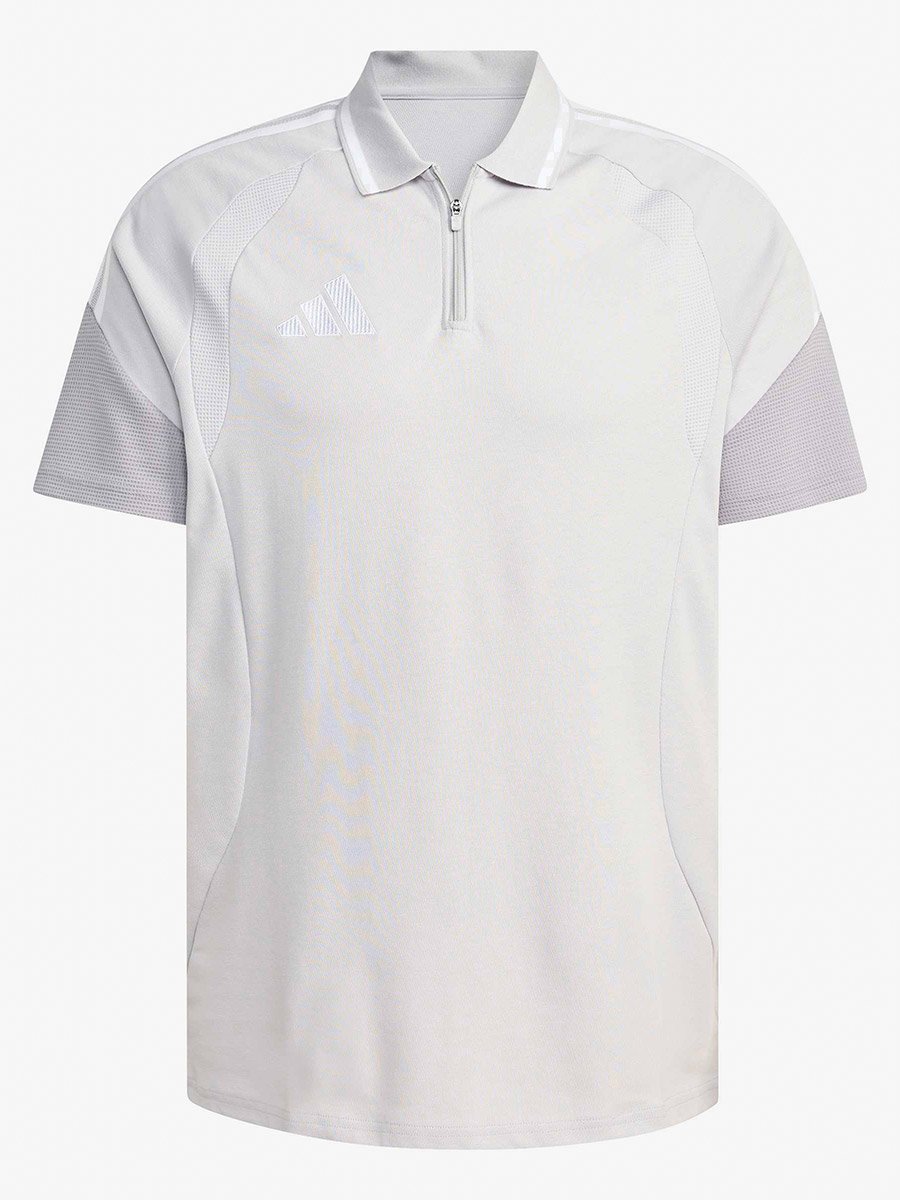 Men Grey Logo Training Half-Zipped Polo