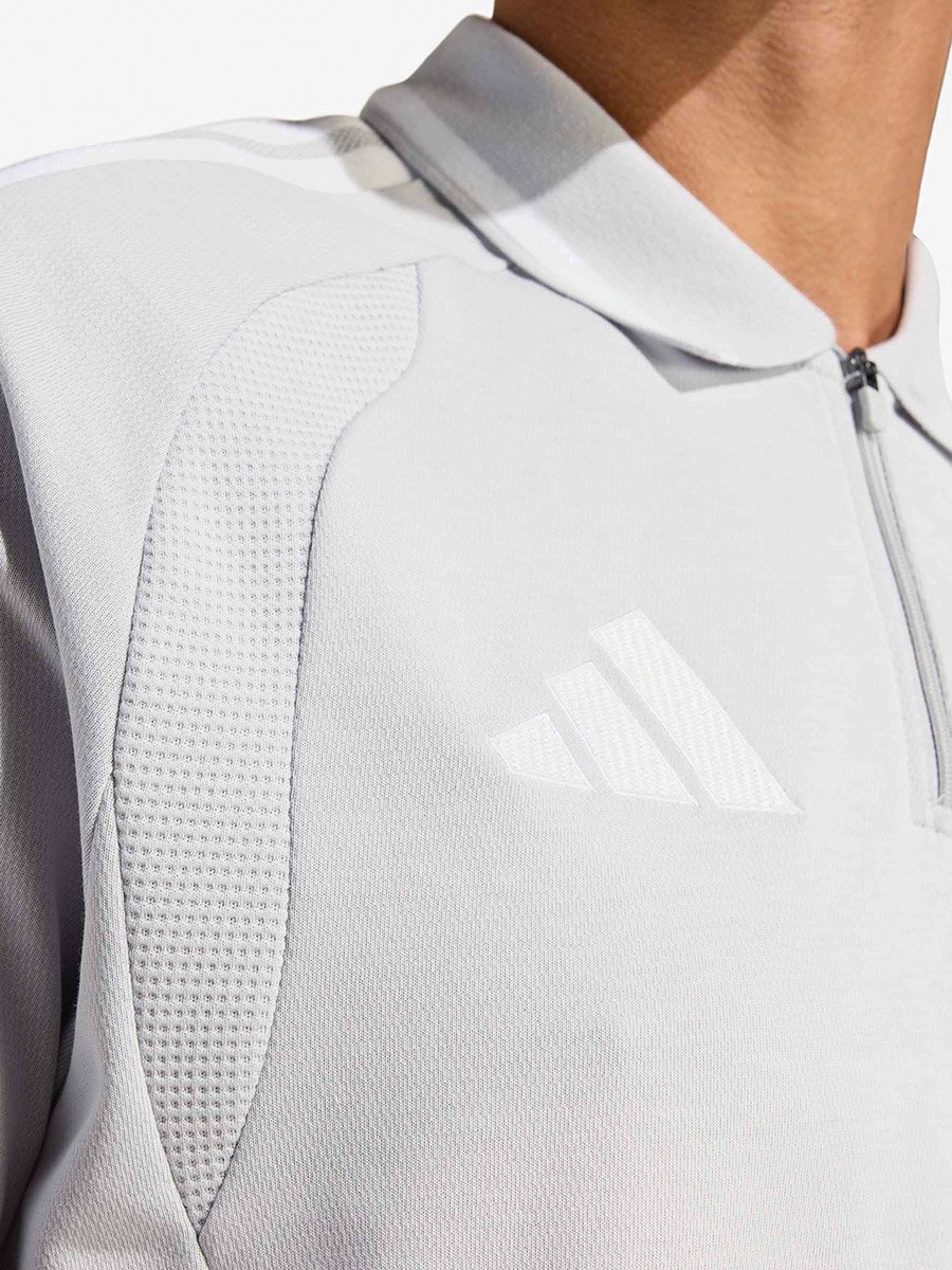 Men Grey Logo Training Half-Zipped Polo
