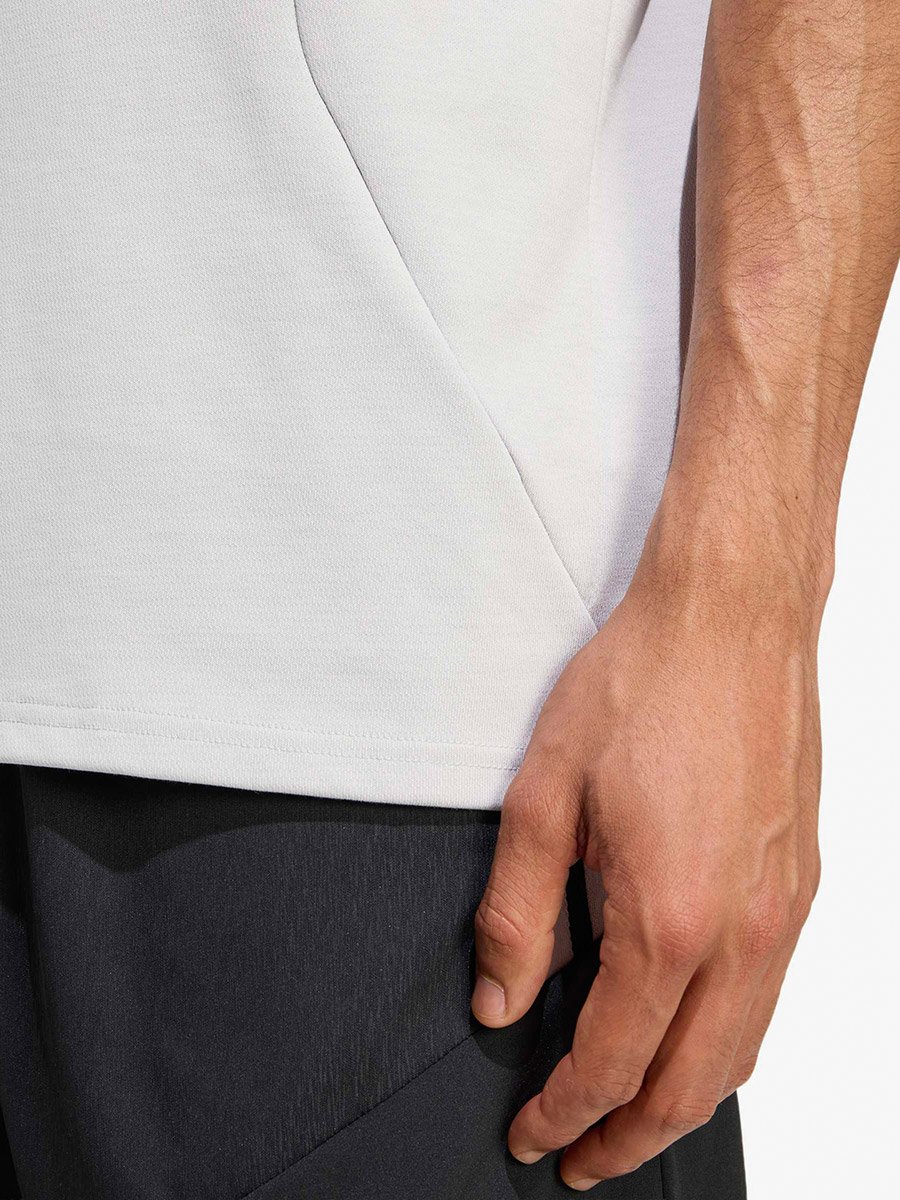 Men Grey Logo Training Half-Zipped Polo