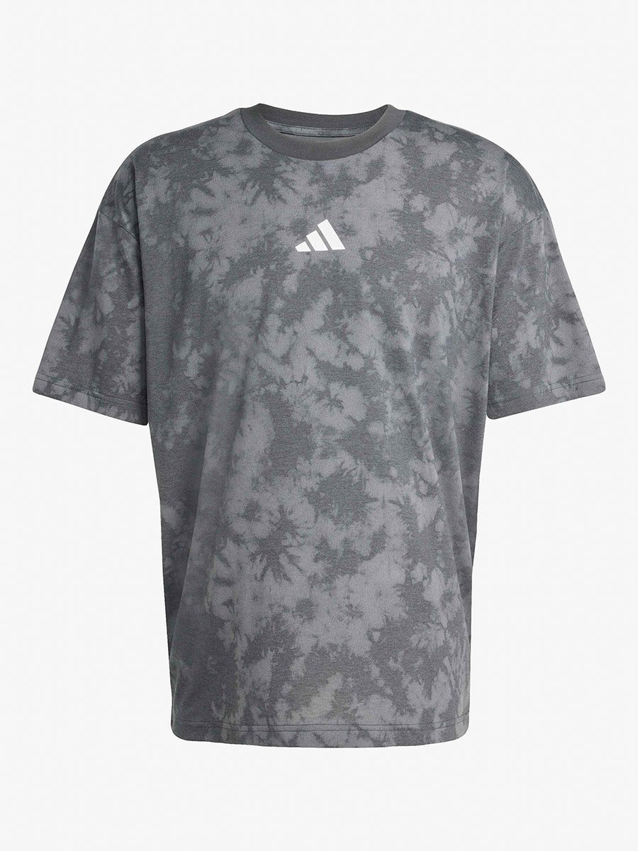 Men Grey Tie-Dye Logo Training T-Shirt