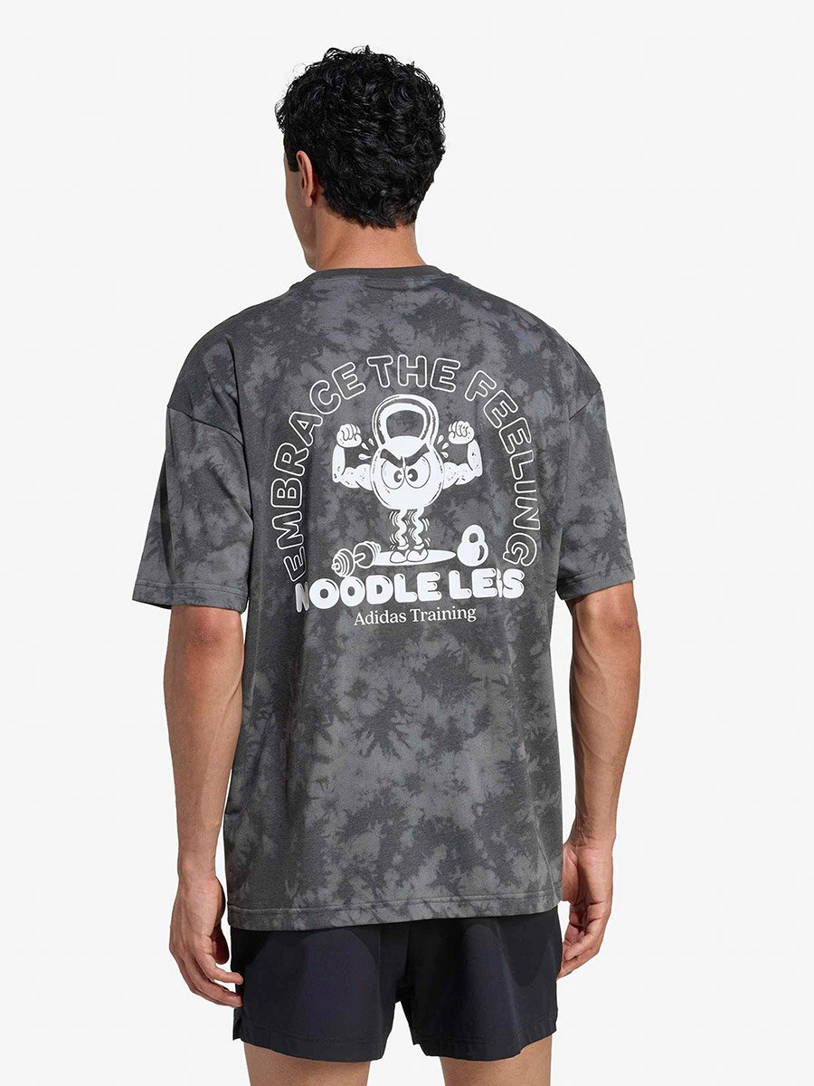 Men Grey Tie-Dye Logo Training T-Shirt