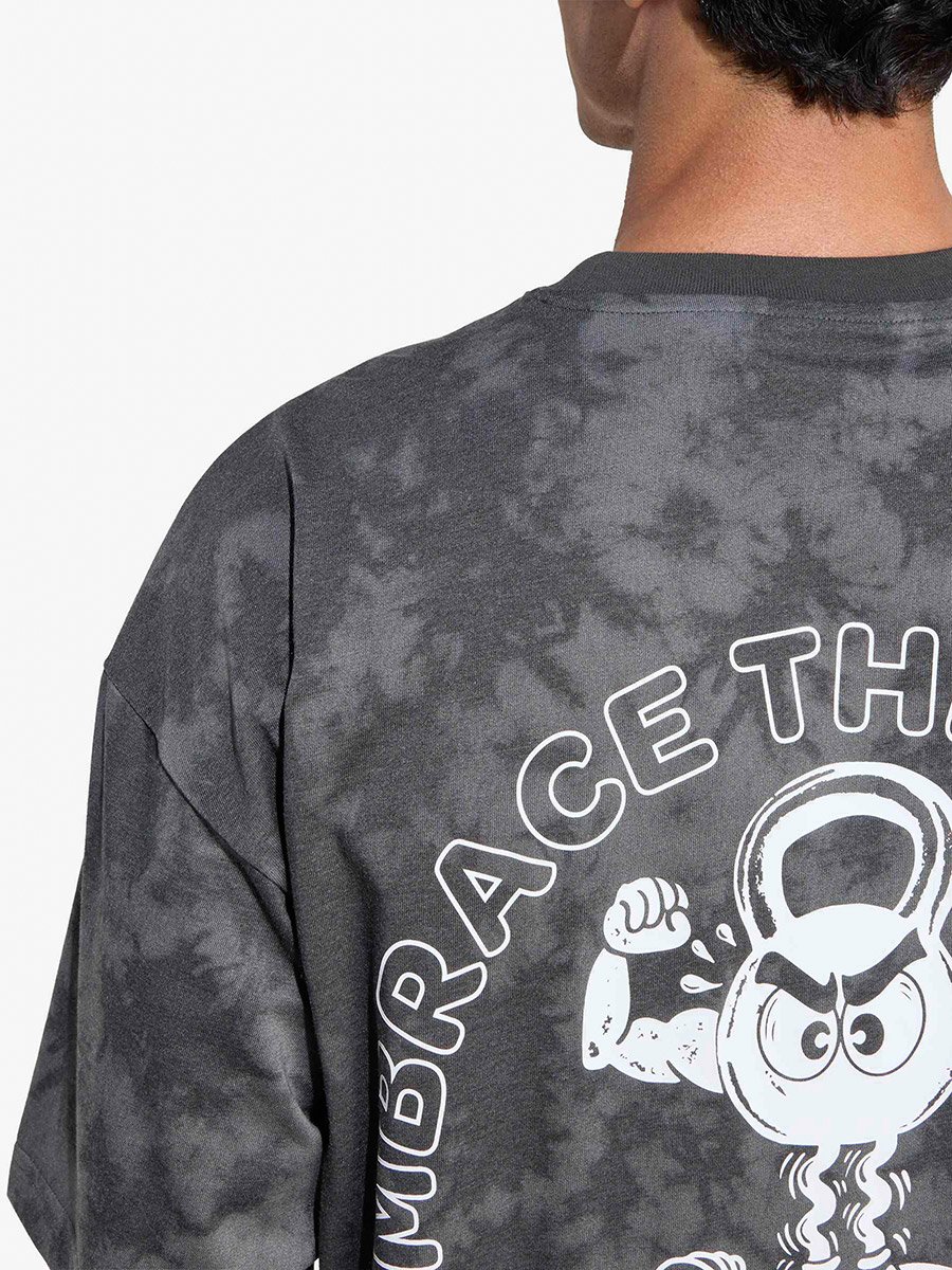 Men Grey Tie-Dye Logo Training T-Shirt