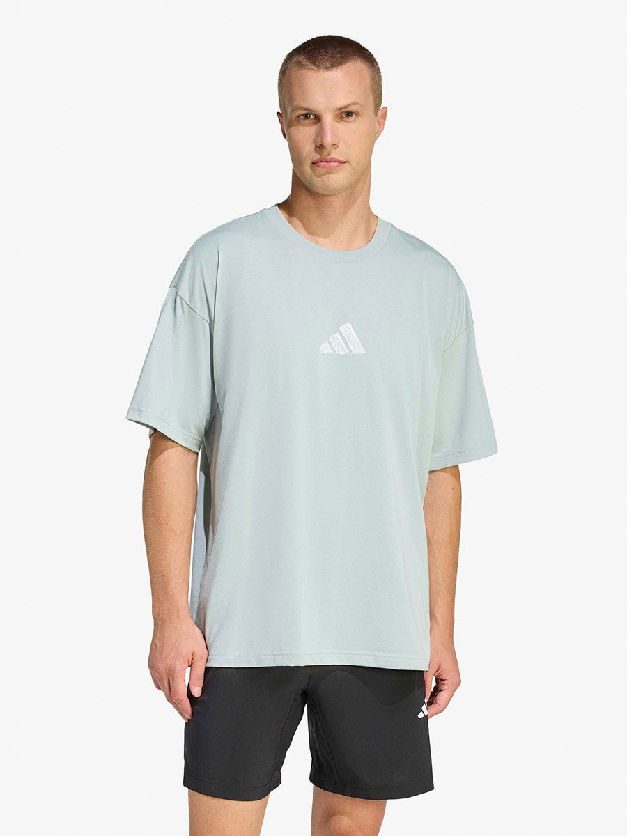 Men Green Adidas Logo Primelift T-Shirt 