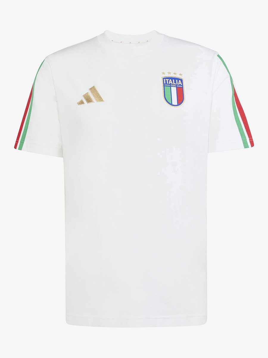 Men White Italia Figc Dna Football T-Shirt 