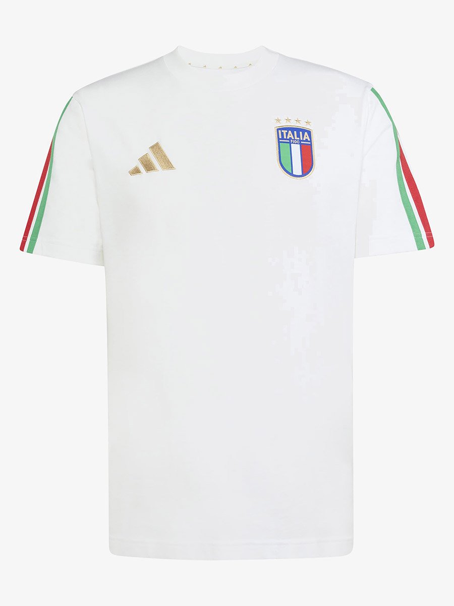 Men White Italia Figc Dna Football T-Shirt 