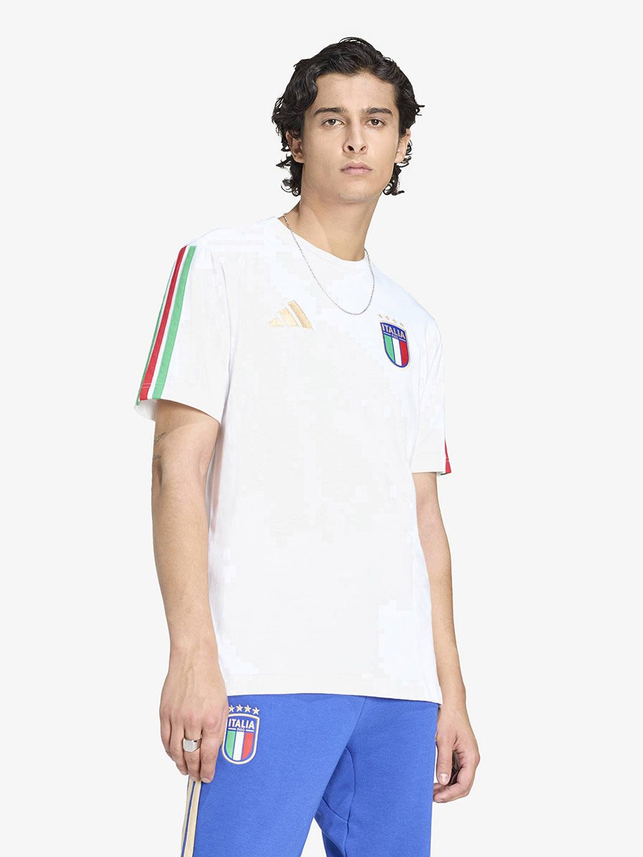 Men White Italia Figc Dna Football T-Shirt 