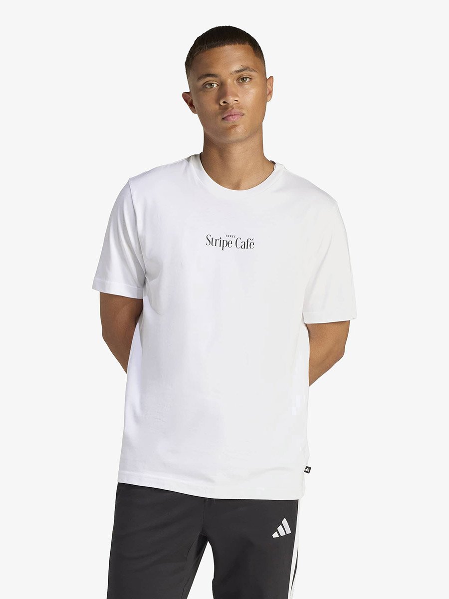 Men White Slogan Print Short Sleeve T-Shirt