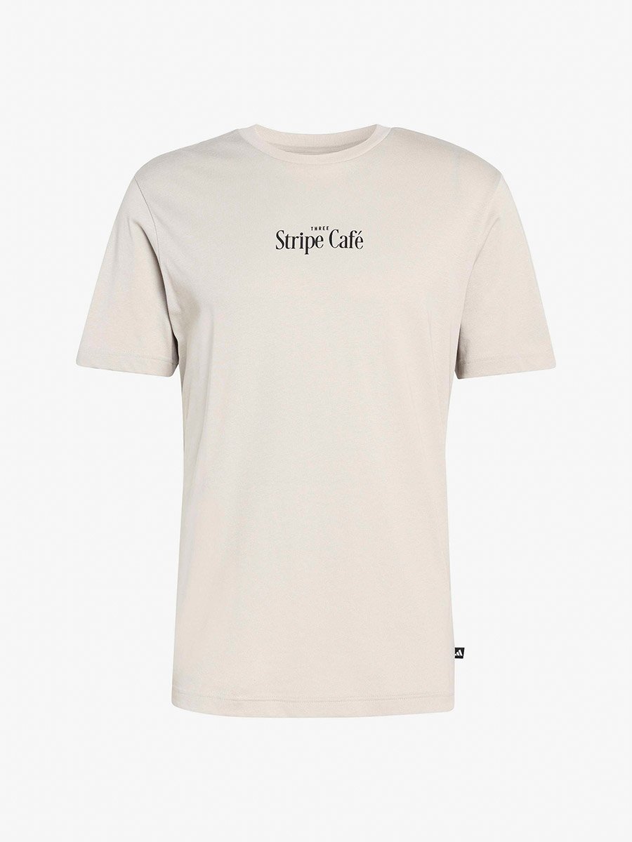 Men Beige Donut Box Graphic Print Cotton T-Shirt