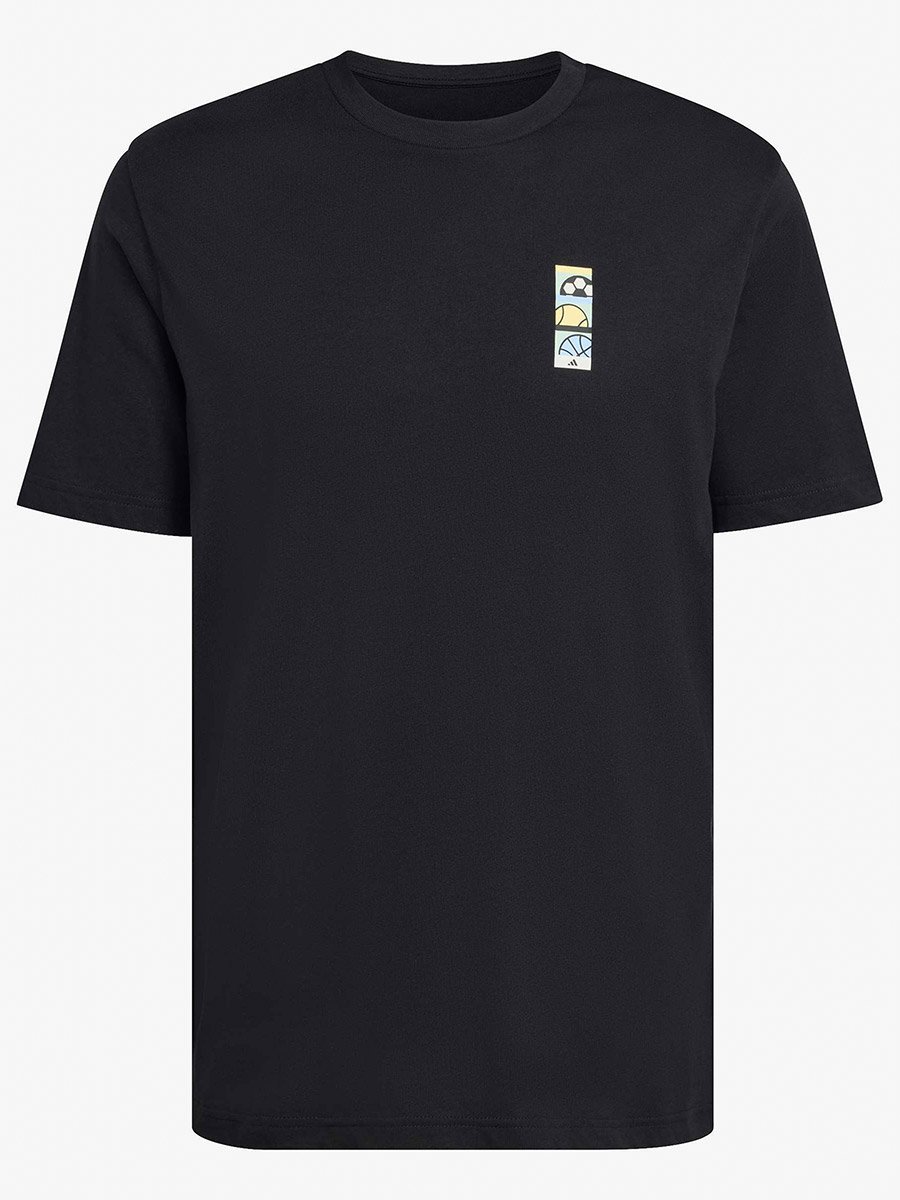 Men Black Graphic Print Cotton T-Shirt