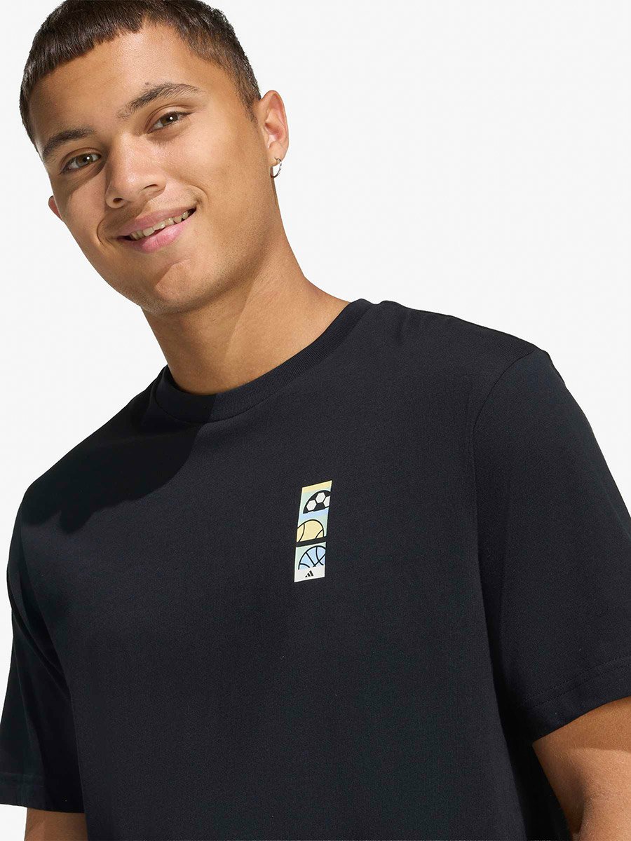 Men Black Graphic Print Cotton T-Shirt