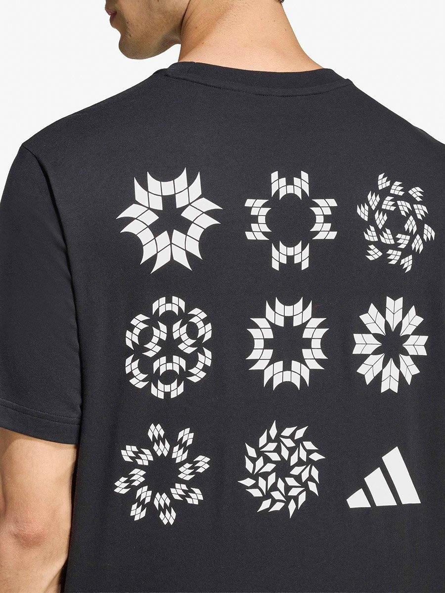 Men Black Logo Print Cotton T-Shirt