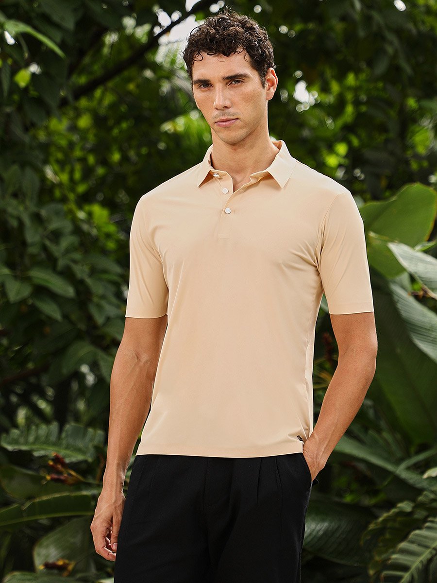 Men Seamless Solid Polo T-Shirt