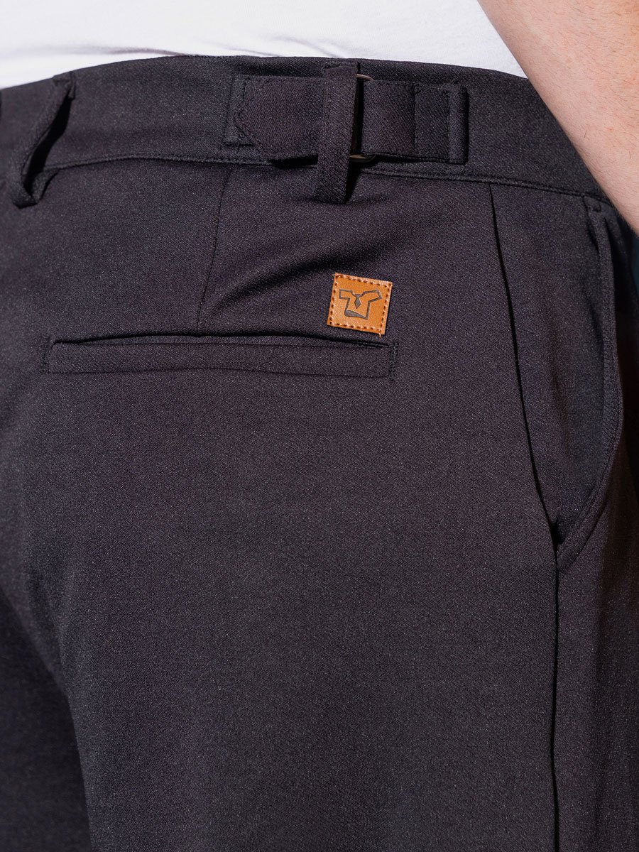 Men Onyx Black Pleat-Tailored Trousers