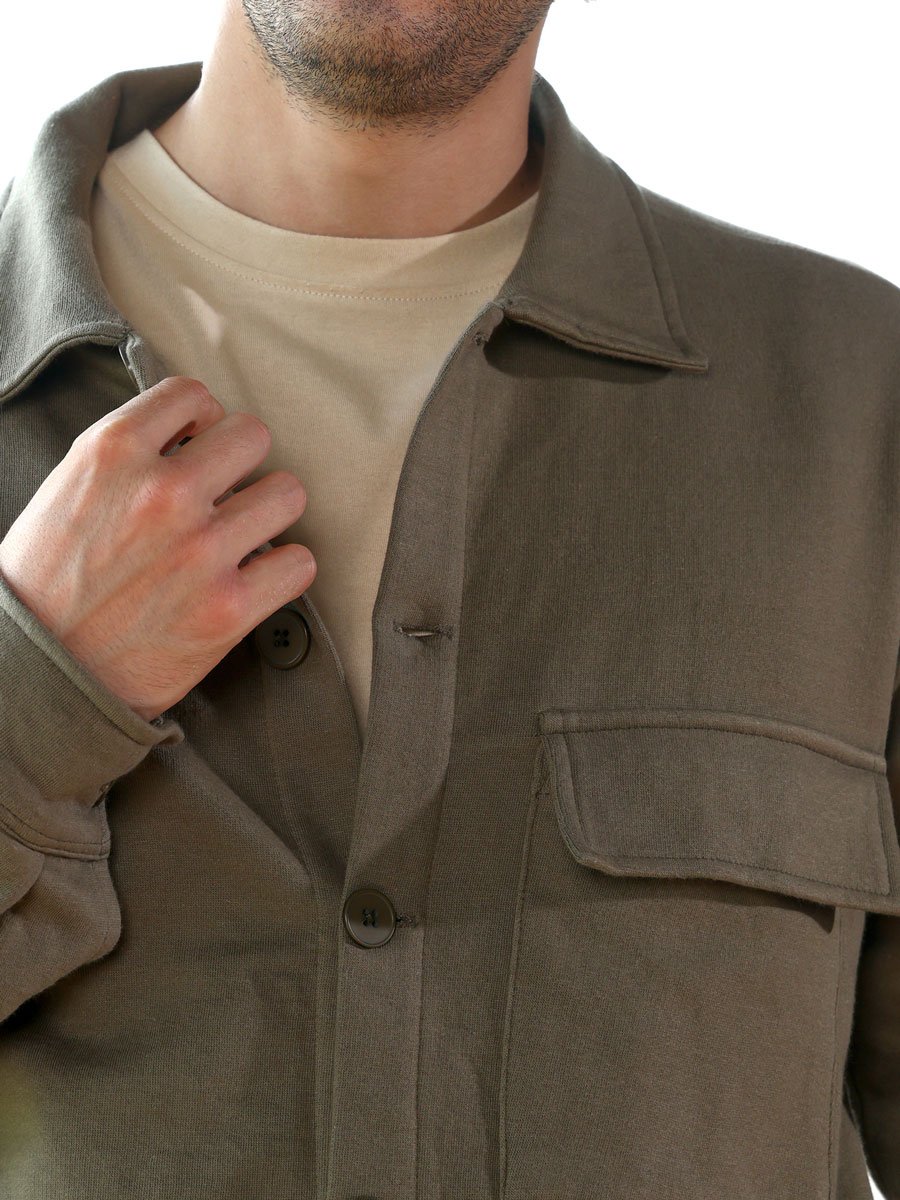 Men Green Utility-Knit Jacket