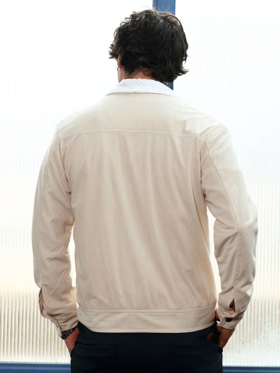 Men Cream Utility-Corduroy Jacket