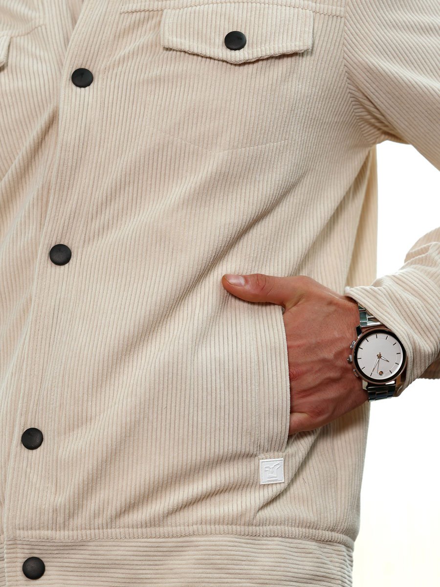 Men Cream Utility-Corduroy Jacket