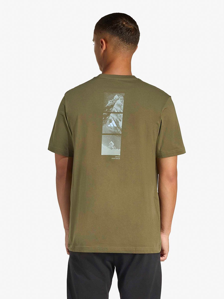 Men Khaki Logo Print T-Shirt