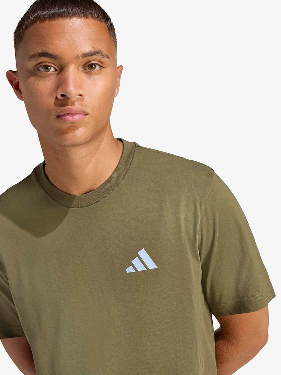 Men Khaki Logo Print T-Shirt