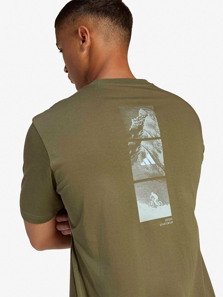Men Khaki Logo Print T-Shirt