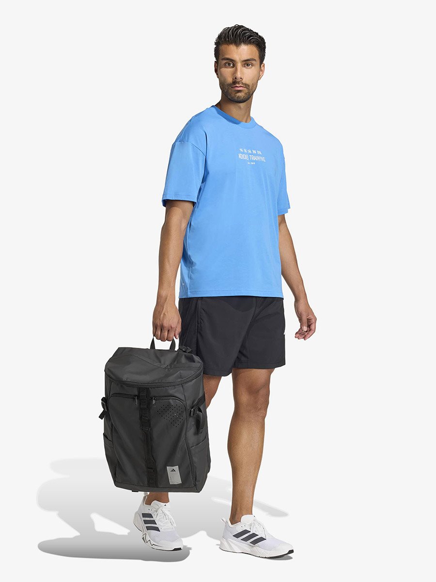 Men Blue Logo Print Training T-Shirt