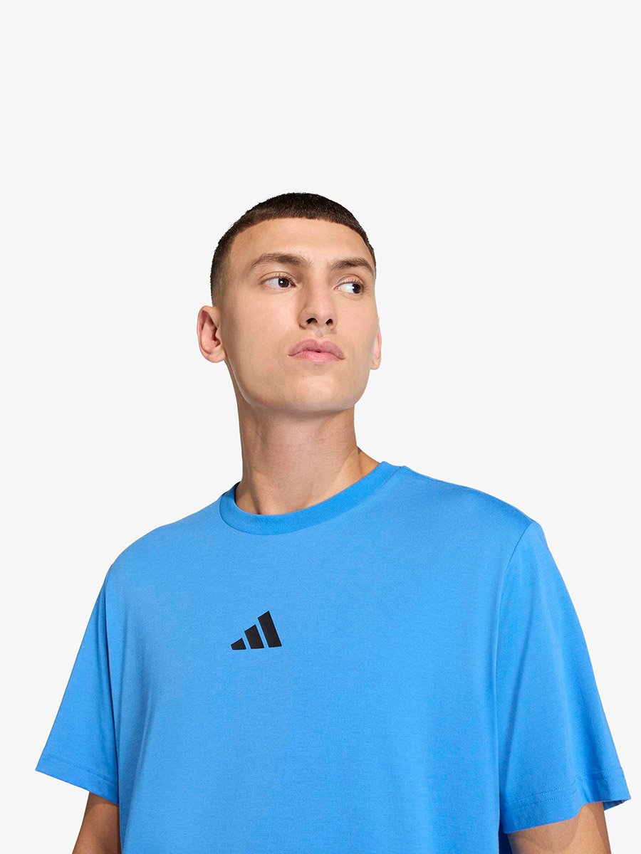 Men Blue Logo Print Training T-Shirt 