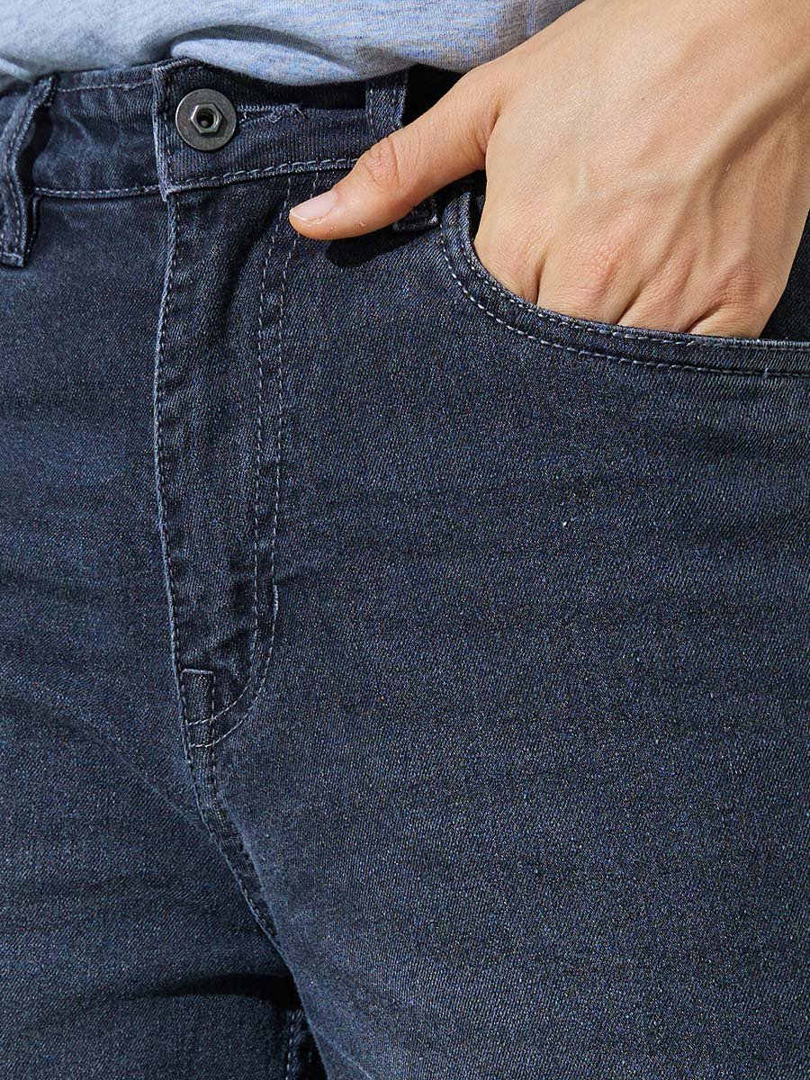 Charcoal Super Stretch Twill Cotton Wide Leg Jeans