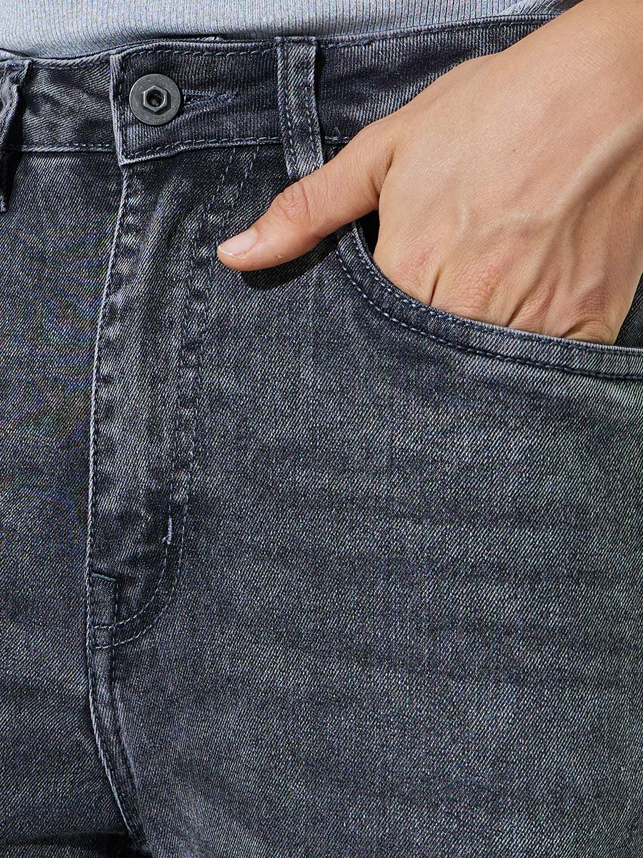 Mid Rise Washed Ankle Length Slim Fit Jeans