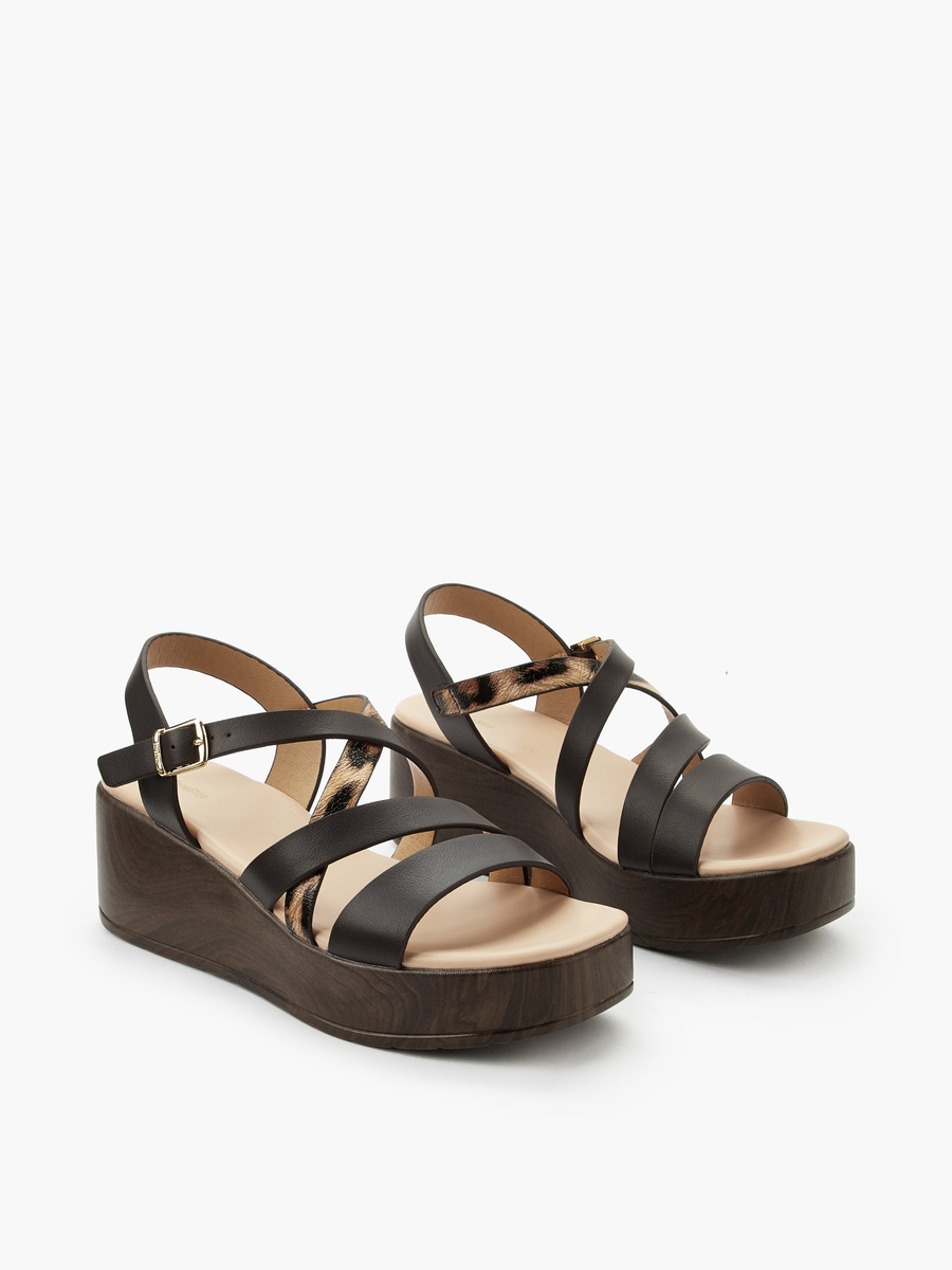 Women Glitter Detail Buckle Closure Sandals