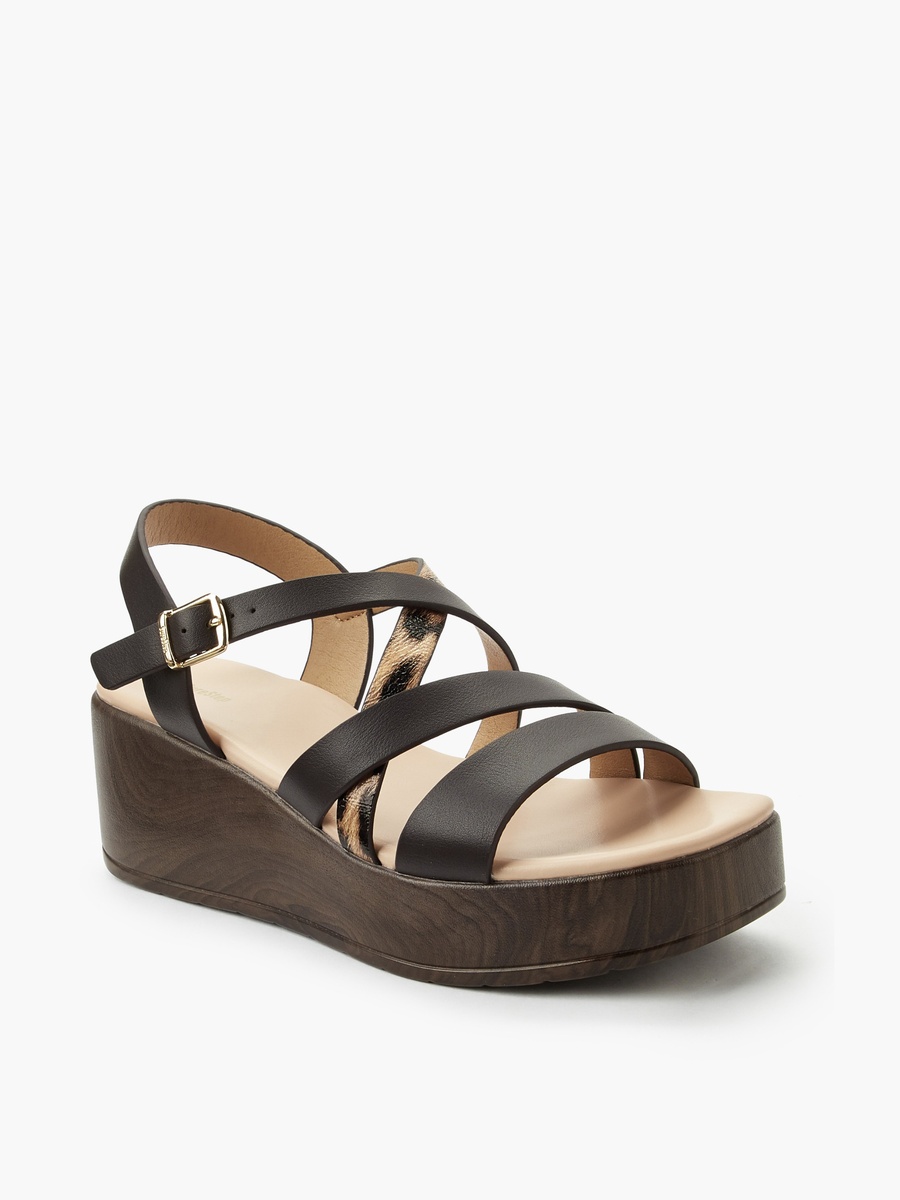 Women Glitter Detail Buckle Closure Sandals