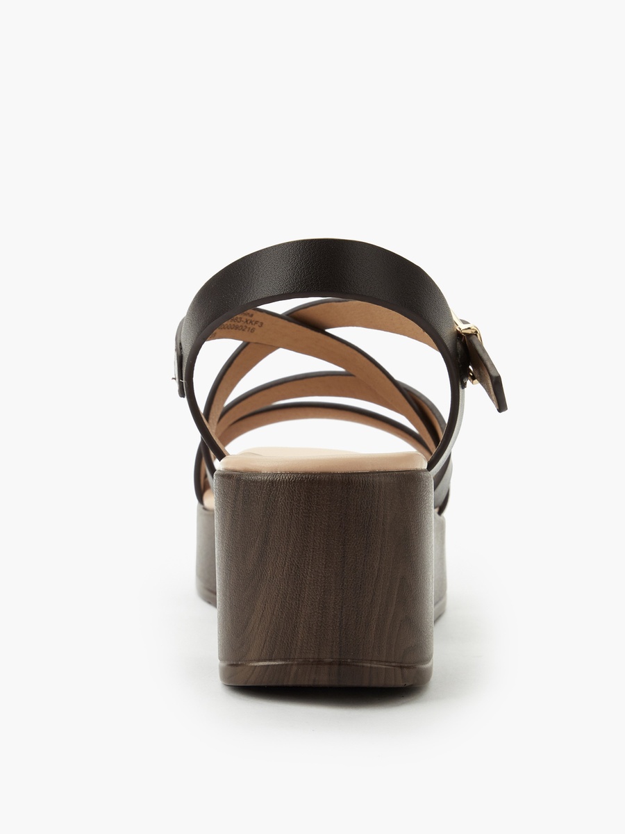 Women Glitter Detail Buckle Closure Sandals