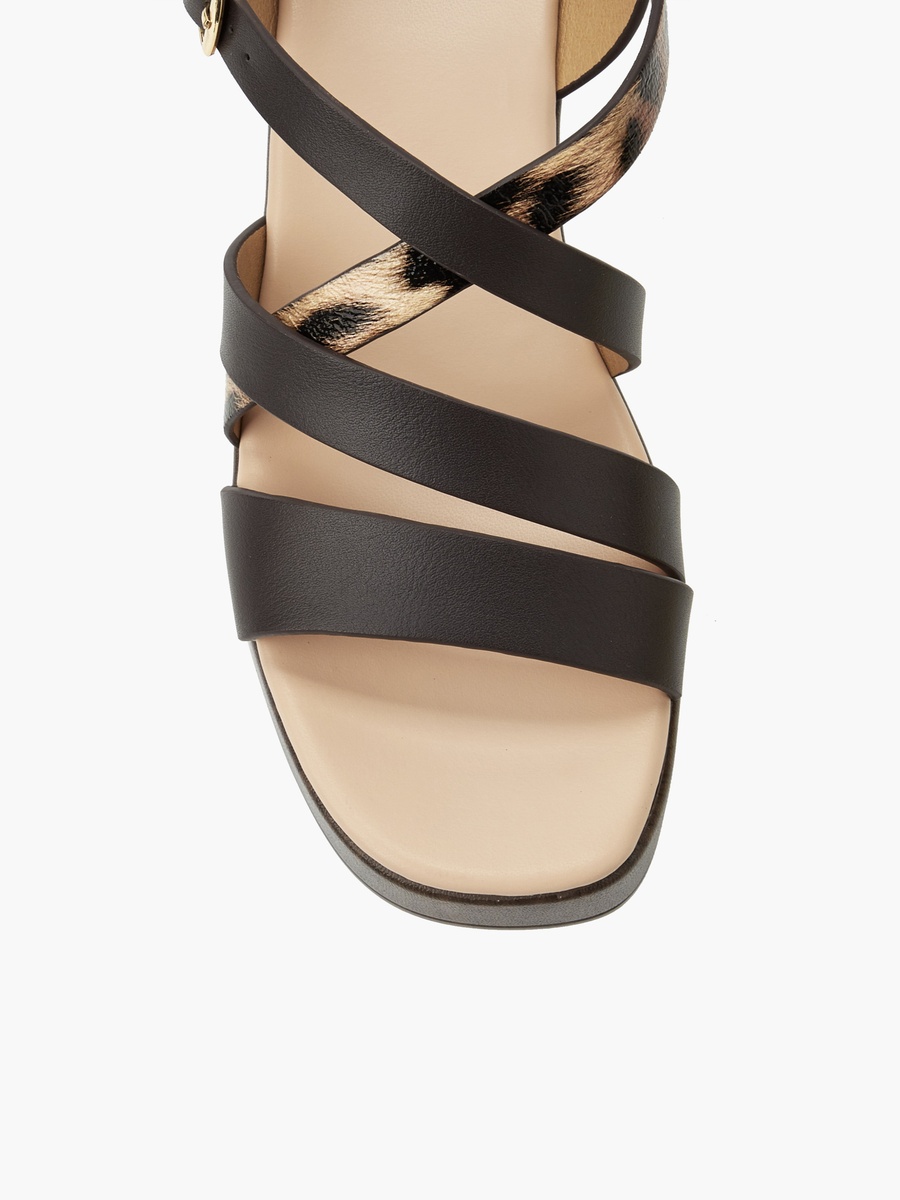 Women Glitter Detail Buckle Closure Sandals